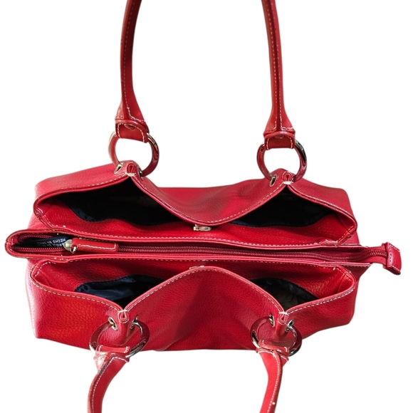 Tommy Hilfiger Red Faux Leather Slouchy Large Handbag - Picture 6 of 16